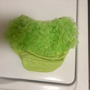Kids Floral Ruffle Bloomers - Lime Green